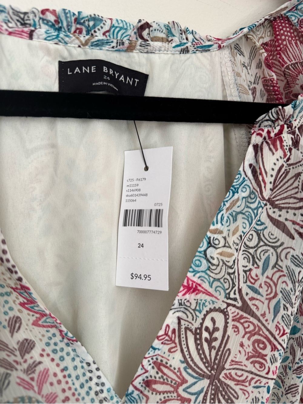 Lane Bryant Ruffle Detail Fit & Flare Midi Dress Women’s Size 24 NWT Floral - Picture 6 of 9